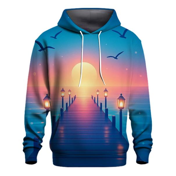 Neon Pier Reverie zip-up hoodies