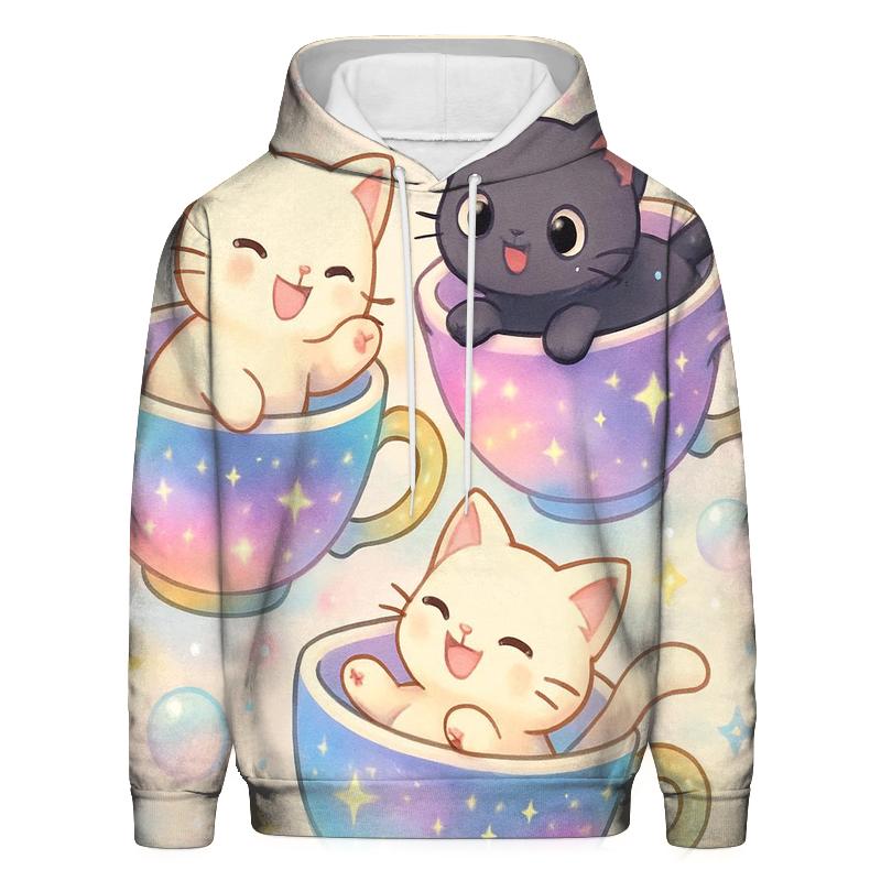 Cosmic Teacup Kittens graphic hoodies