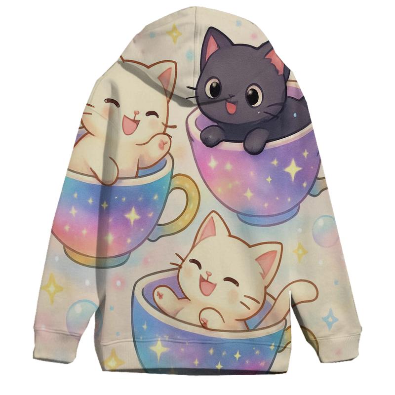 Cosmic Teacup Kittens graphic hoodies