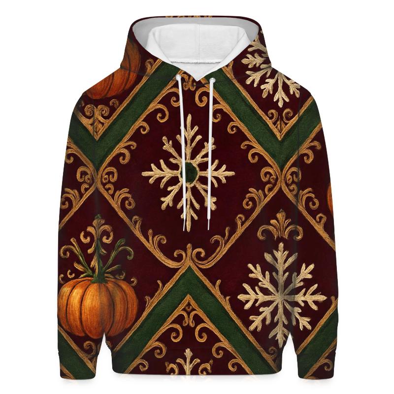 Ornament Pumpkin Chevron On Burgundy Background lightweight hoodies