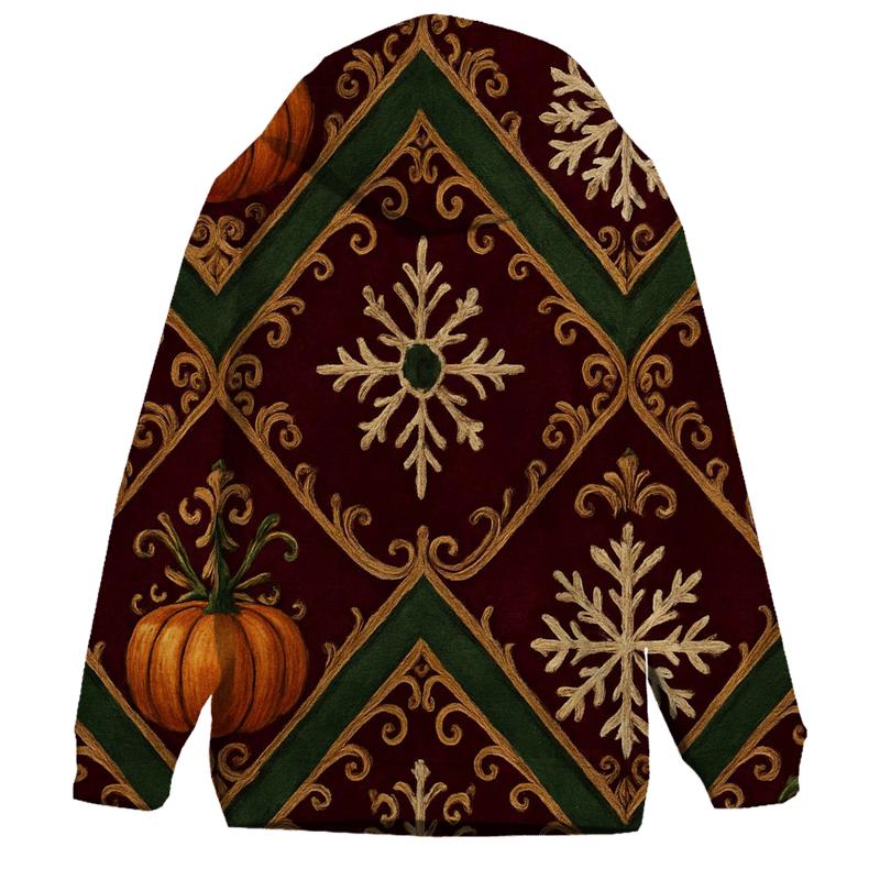 Ornament Pumpkin Chevron On Burgundy Background lightweight hoodies