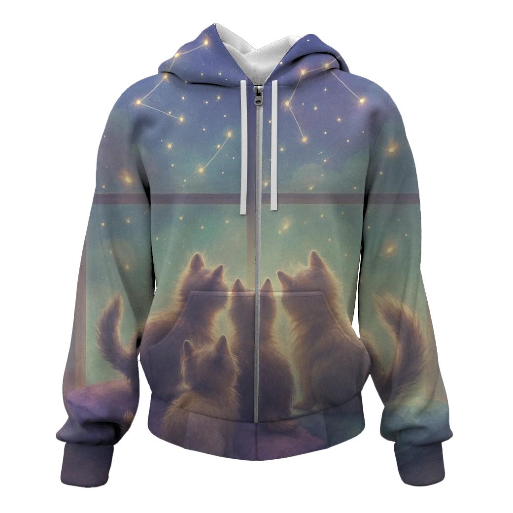 Stargazer Window Kittens heavyweight hoodies