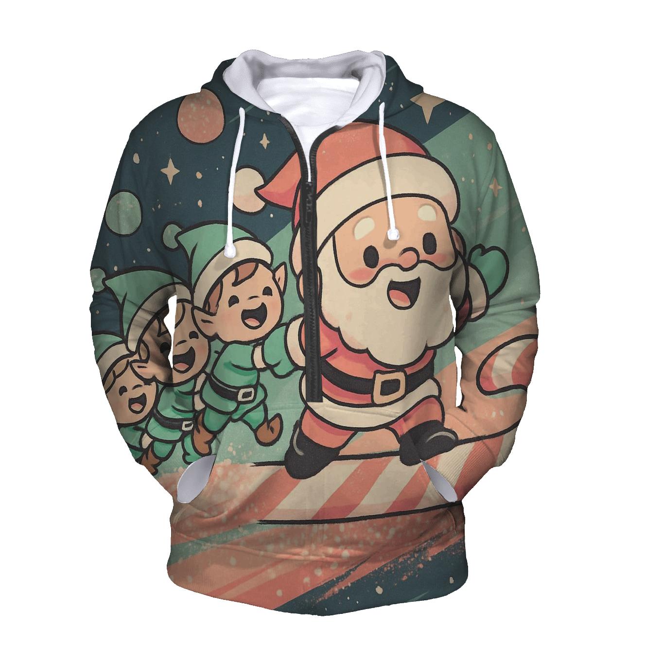 Candy Comet Santa pullover hoodies