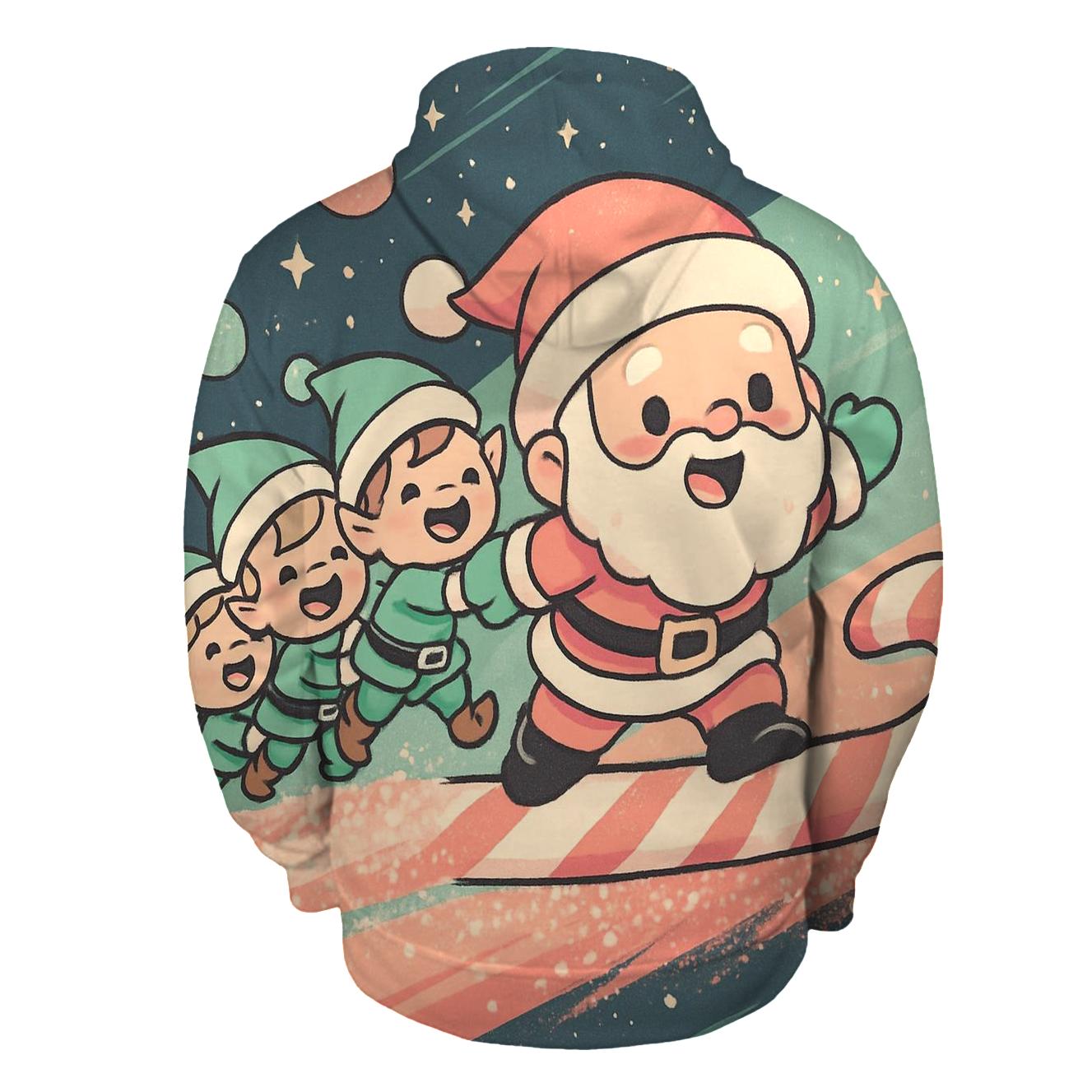 Candy Comet Santa pullover hoodies