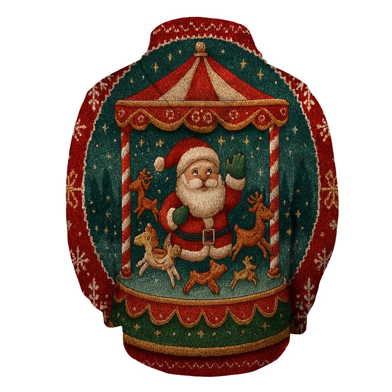 Santa Snow Globe Carousel zip-up hoodies