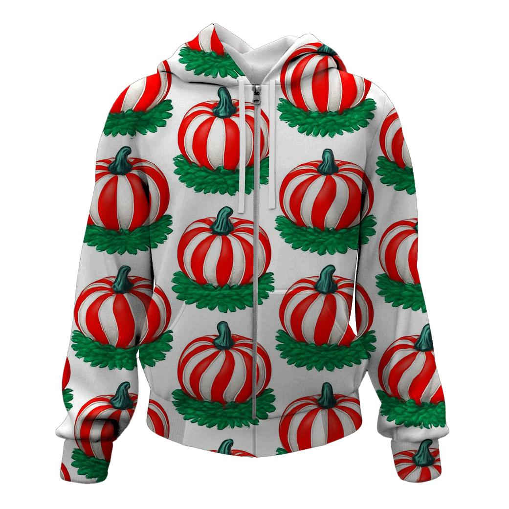Candy Stripe Pumpkin Progression On Snow White Background hoodie designs