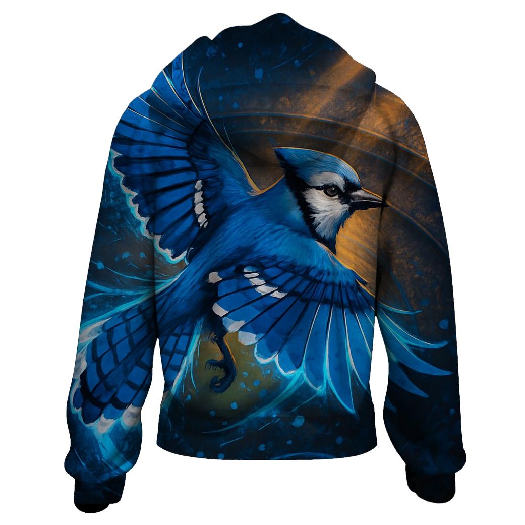 Blue Jay Over Lights printed hoodies