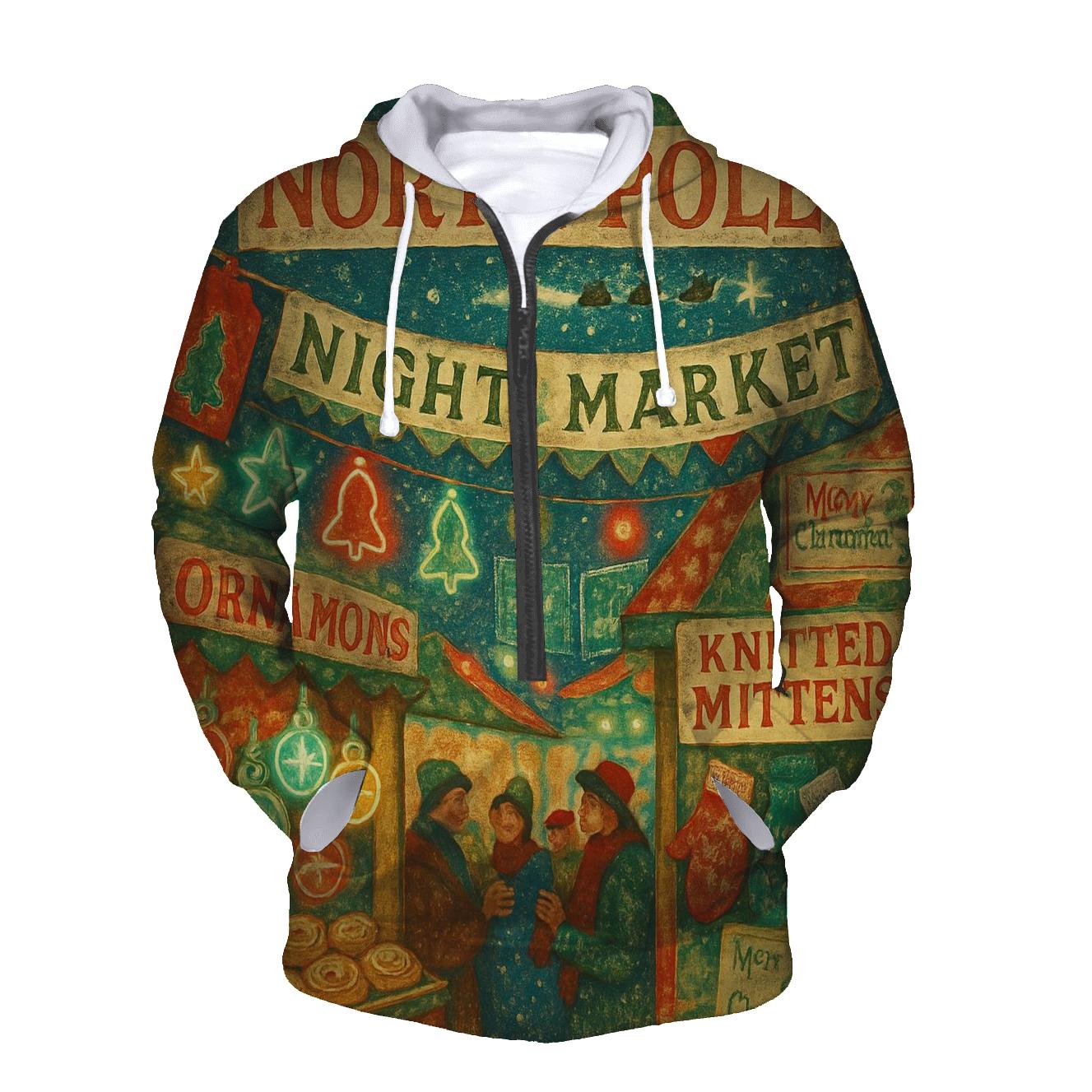 North Pole Night Market pullover hoodies