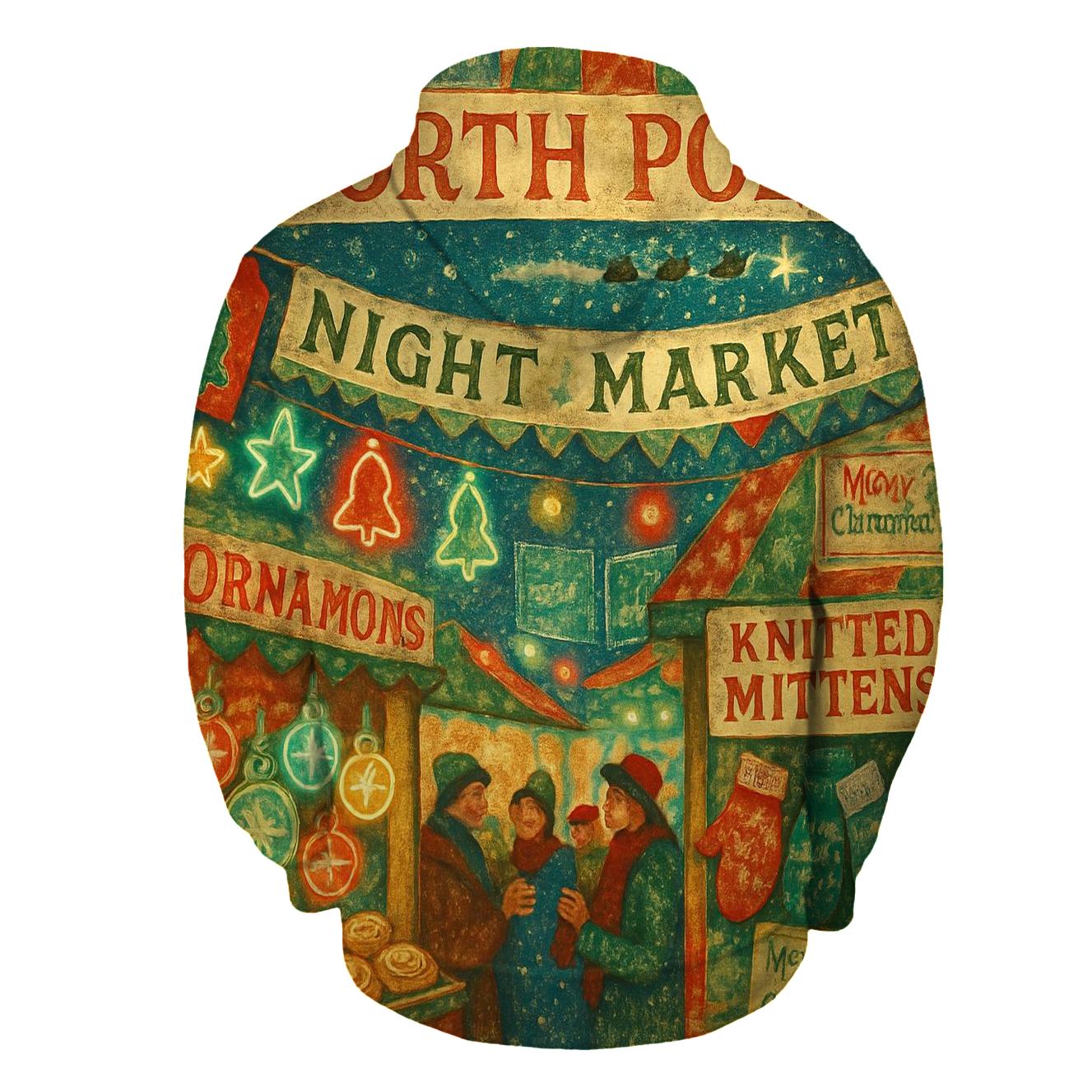 North Pole Night Market pullover hoodies