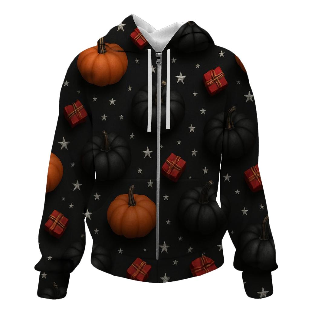 Silver Star Pumpkin Scatter On Charcoal Background custom hoodies