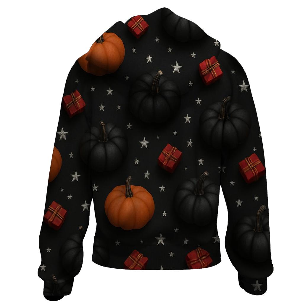 Silver Star Pumpkin Scatter On Charcoal Background custom hoodies