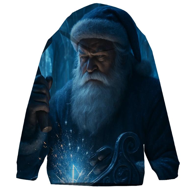 Frostforge Sentinel Santa embroidered hoodies