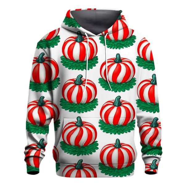 Candy Stripe Pumpkin Progression On Snow White Background premium hoodies