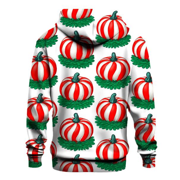 Candy Stripe Pumpkin Progression On Snow White Background premium hoodies