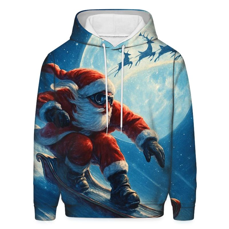 Midnight Sleigh Racer Santa designer hoodies