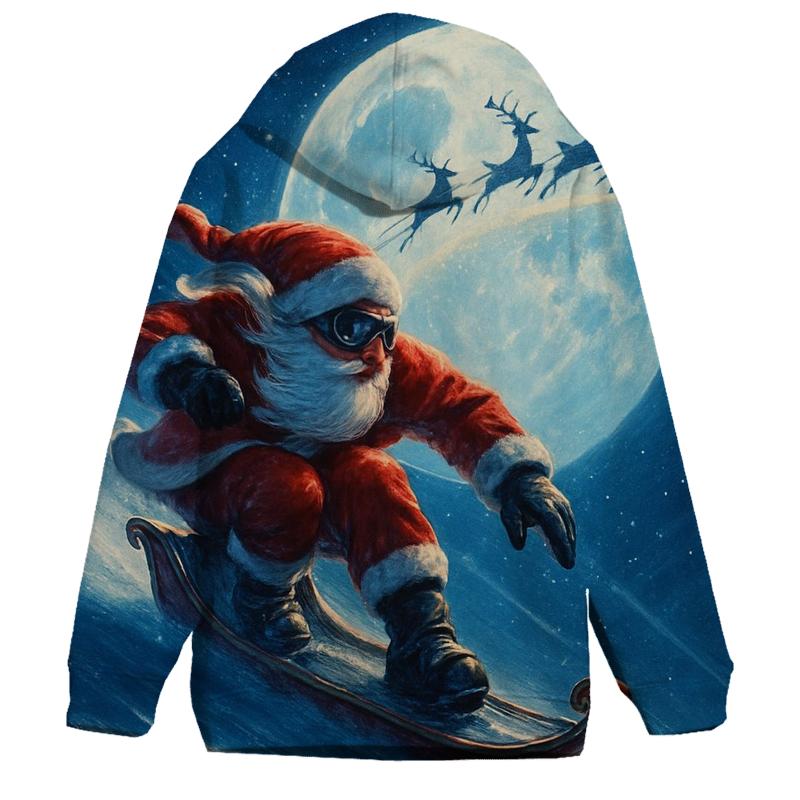 Midnight Sleigh Racer Santa designer hoodies