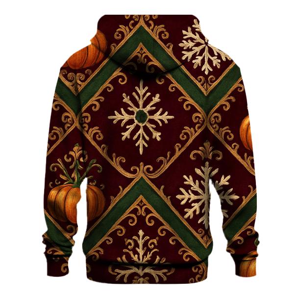 Ornament Pumpkin Chevron On Burgundy Background graphic hoodies