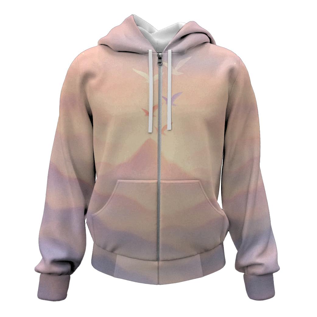 Pastel Mist Mountains printed hoodies
