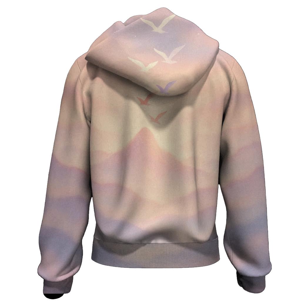 Pastel Mist Mountains printed hoodies