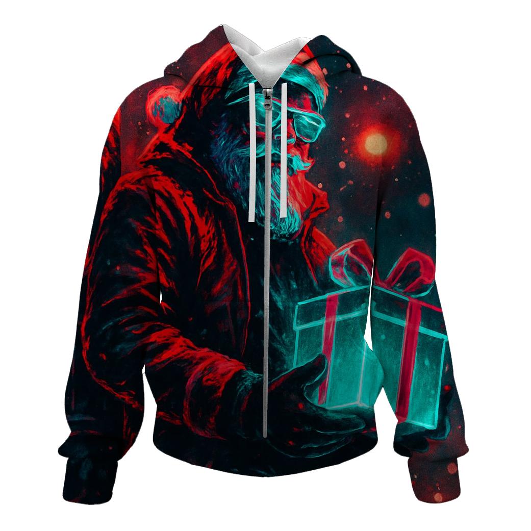 Neon Street Santa graphic hoodies
