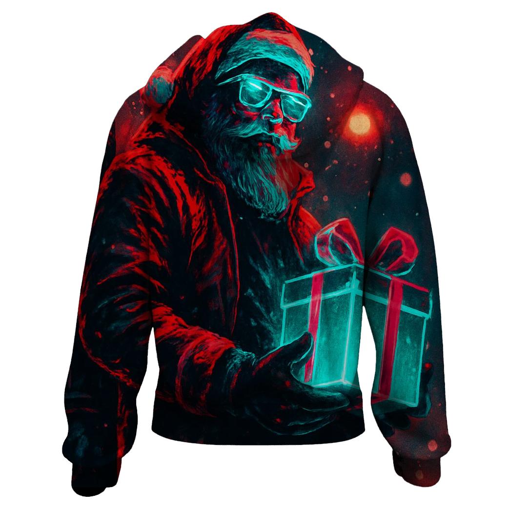 Neon Street Santa graphic hoodies