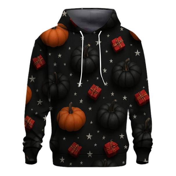 Silver Star Pumpkin Scatter On Charcoal Background designer hoodies