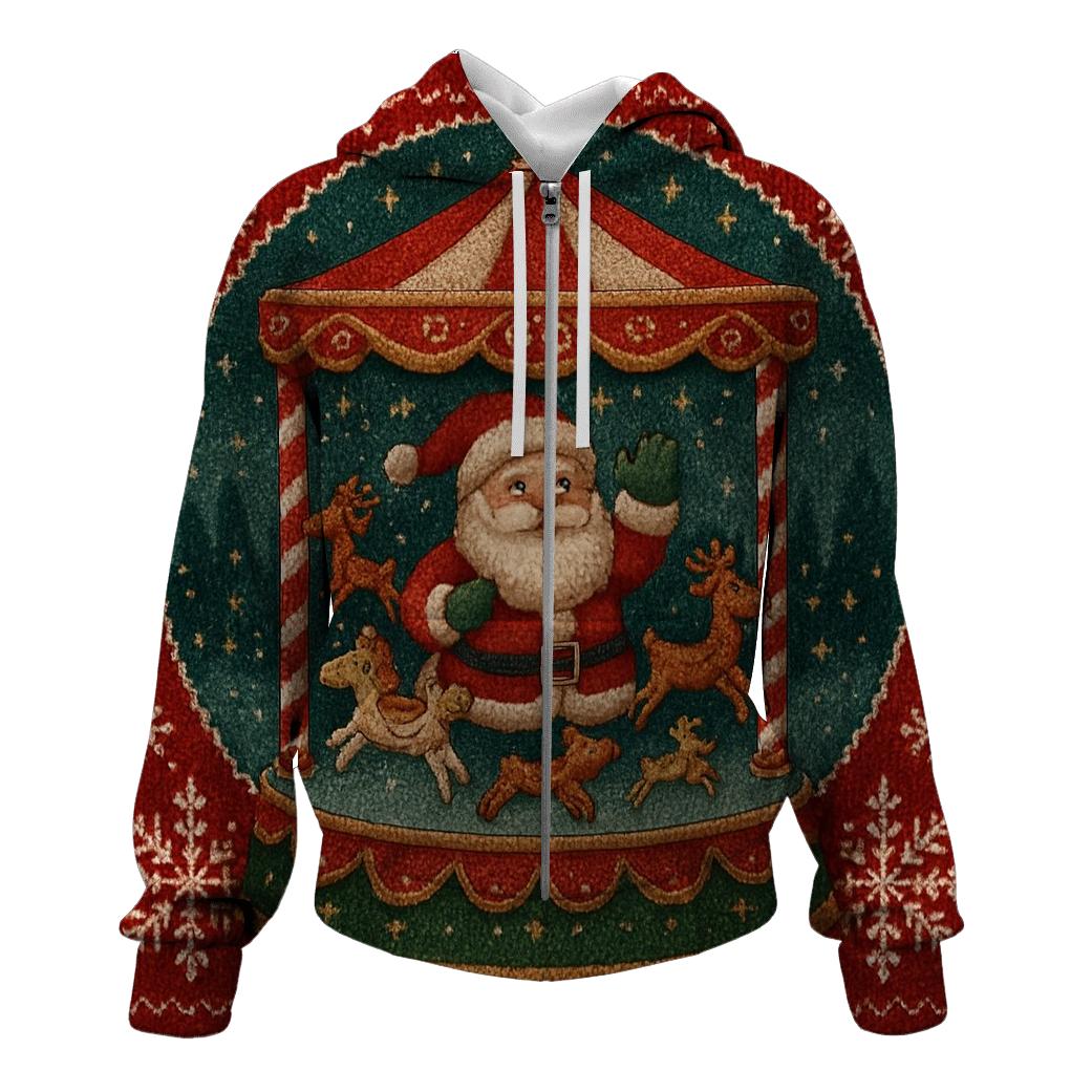 Santa Snow Globe Carousel hoodies fashion