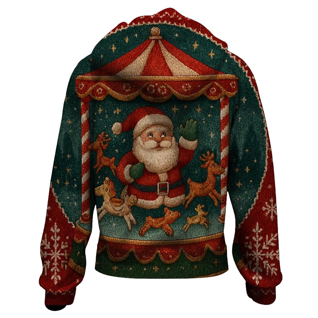 Santa Snow Globe Carousel hoodies fashion