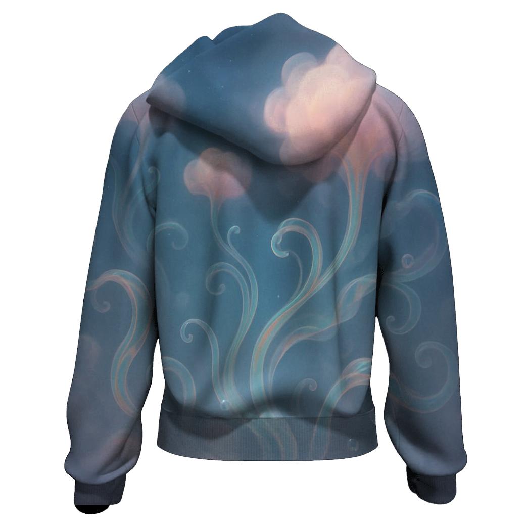 Iridescent Smoke Garden zip-up hoodies