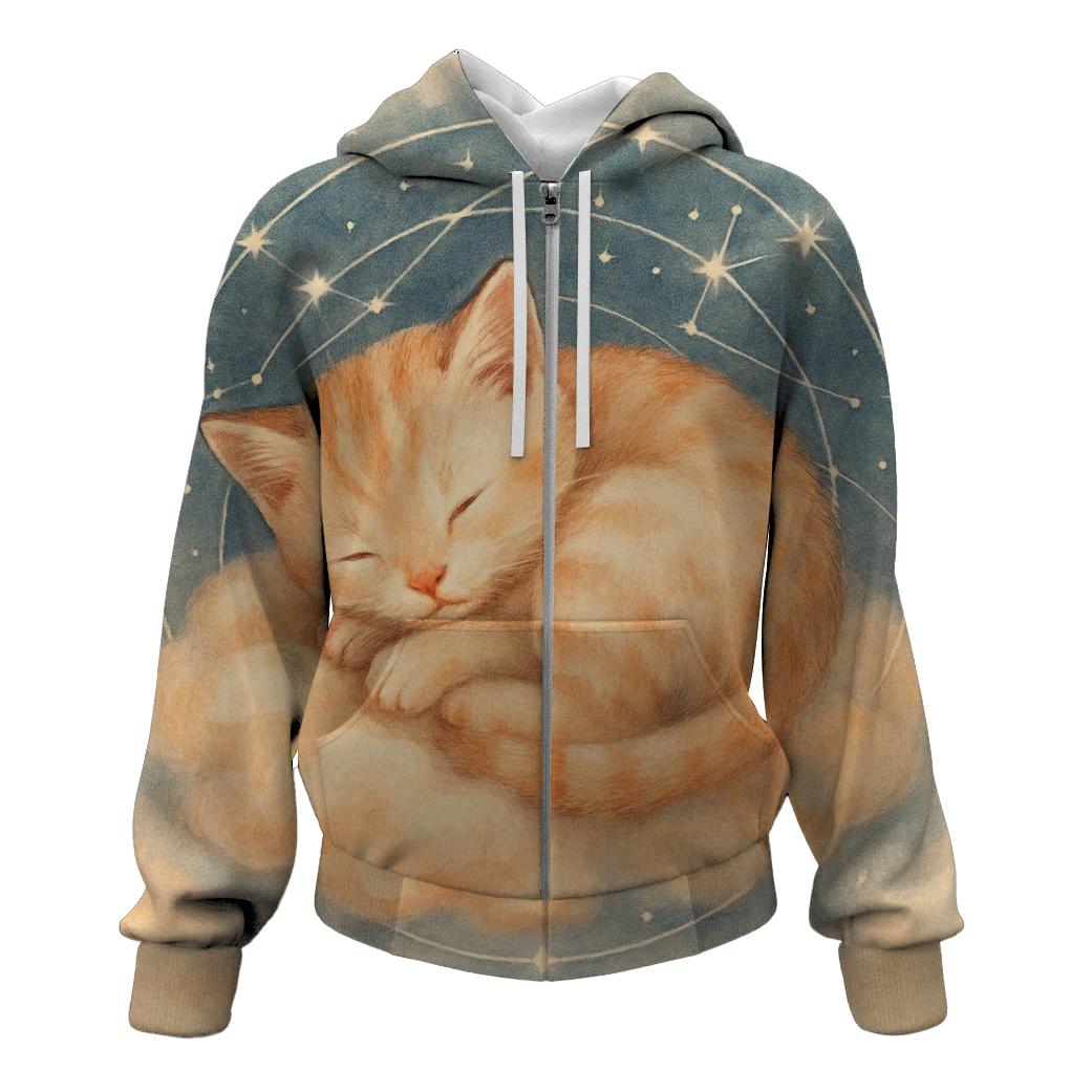 Constellation Naptime zip-up hoodies