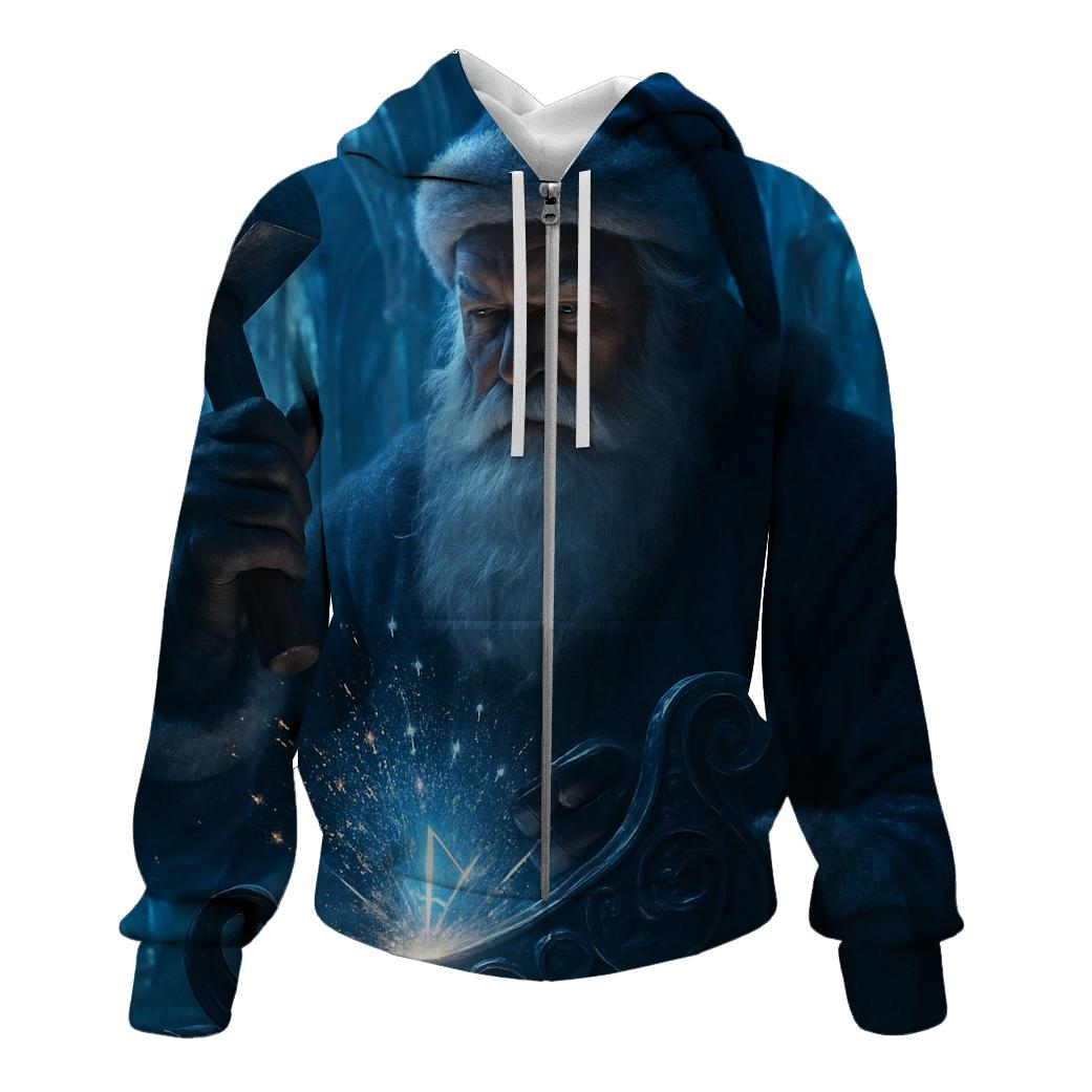 Frostforge Sentinel Santa embroidered hoodies