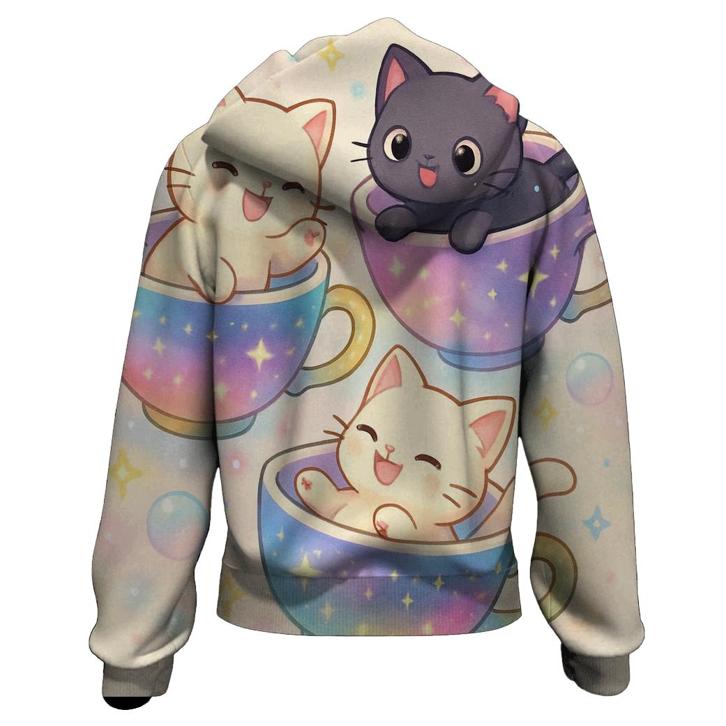 Cosmic Teacup Kittens designer hoodies