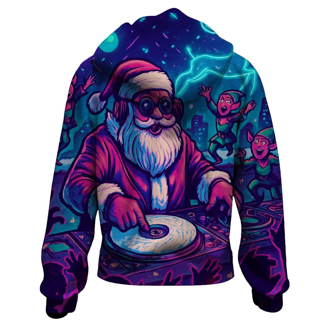 DJ Claus Winter Rave zip-up hoodies