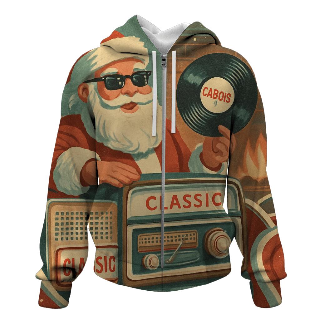 Retro Radio Santa hoodies fashion