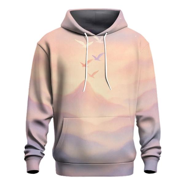 Pastel Mist Mountains printed hoodies
