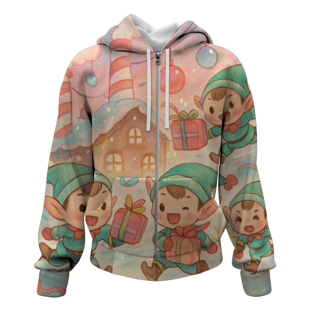 Elf Workshop Skate Rink heavyweight hoodies