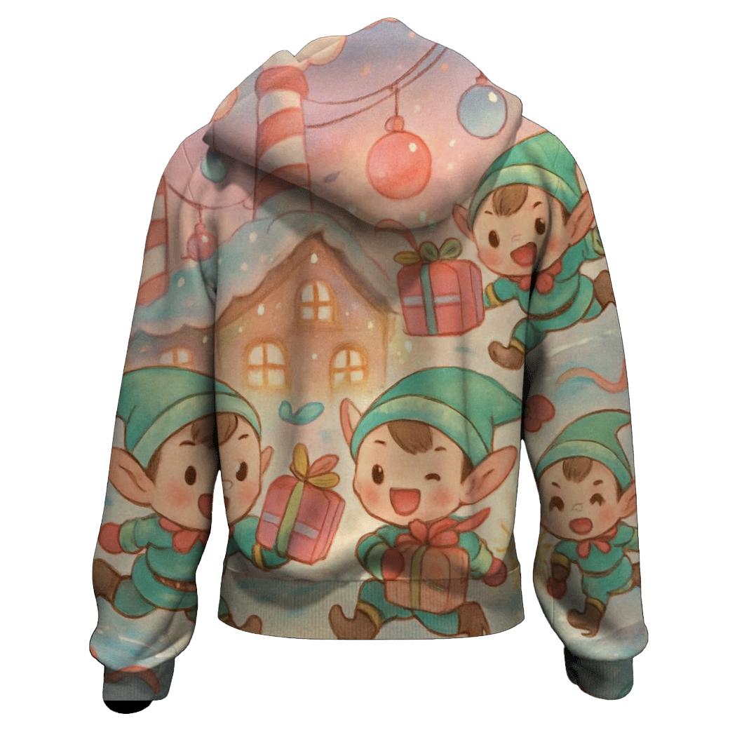 Elf Workshop Skate Rink heavyweight hoodies