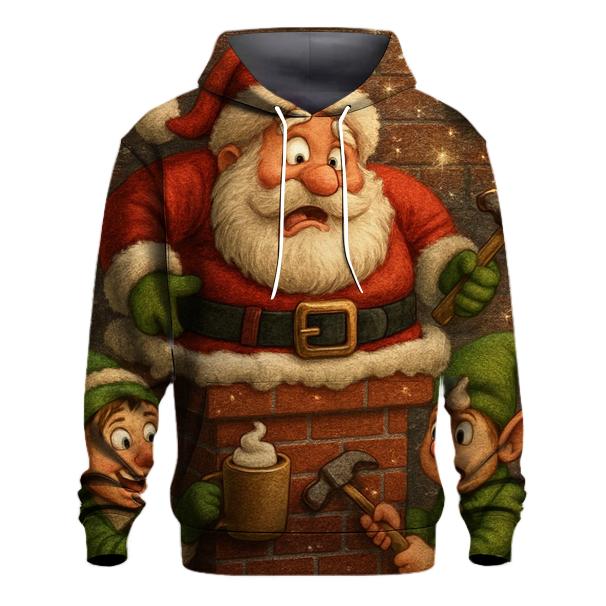 Santa Stuck Chimney Remix custom hoodies