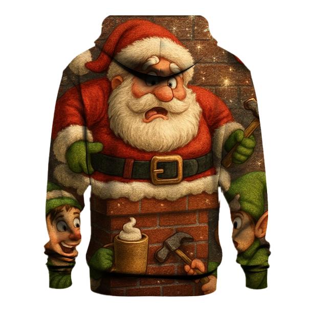 Santa Stuck Chimney Remix custom hoodies