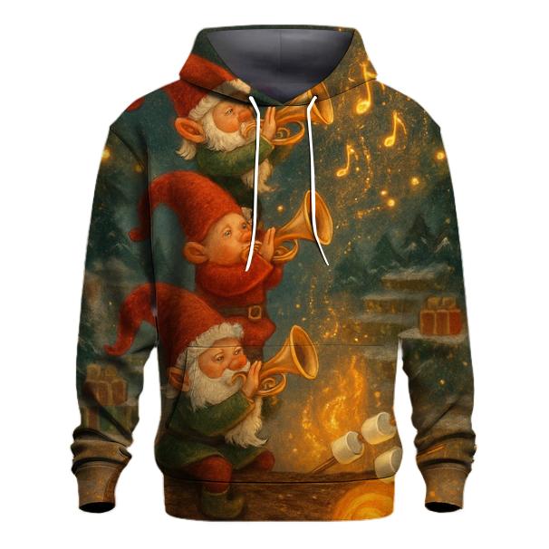 Gnome Yule Log Concert printed hoodies