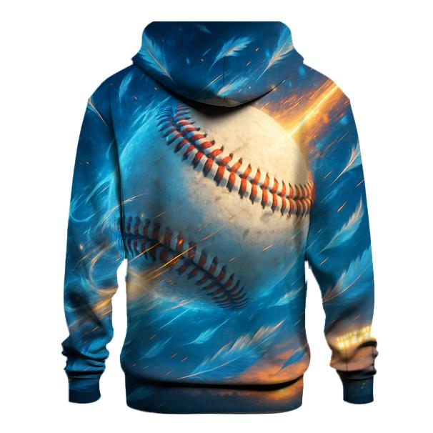 Feathered Fastball Strike graphic hoodies