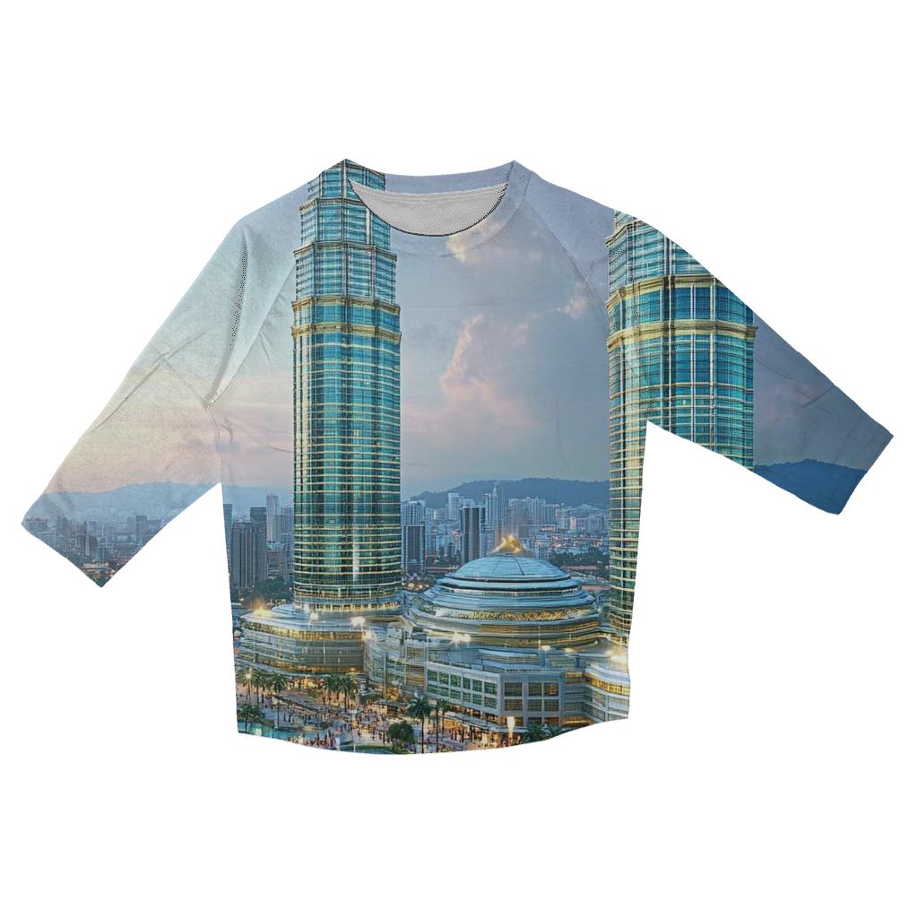 Petronas Towers - Kuala Lumpur casual three quarter sleeve shirts