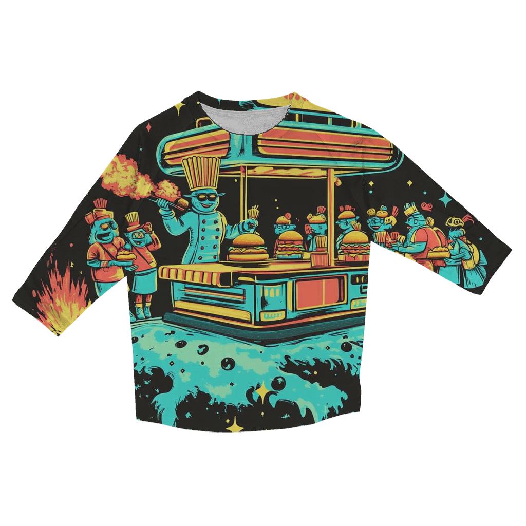 Alien Fast Food Fandango personalized 3/4 sleeve tees