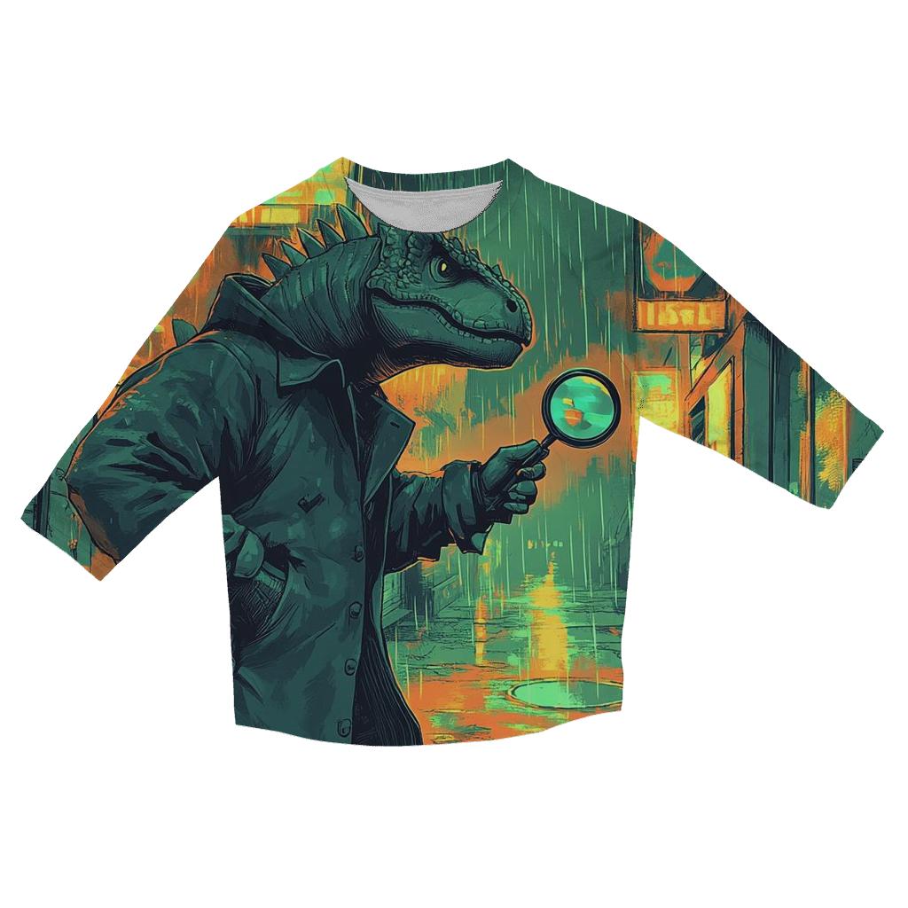Dinosaur Disco Detective personalized 3/4 sleeve tees