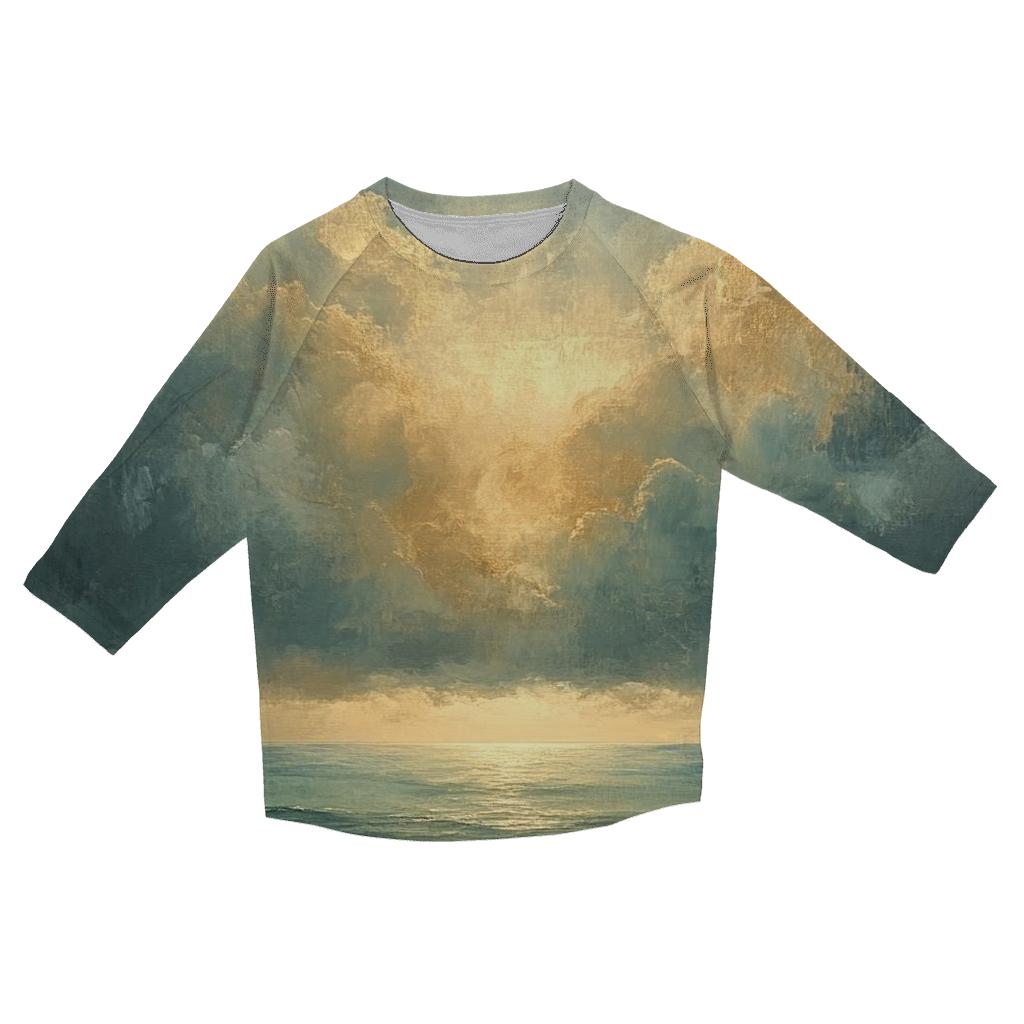Turner Inspired Stormy Seascape custom 3/4 sleeve shirts