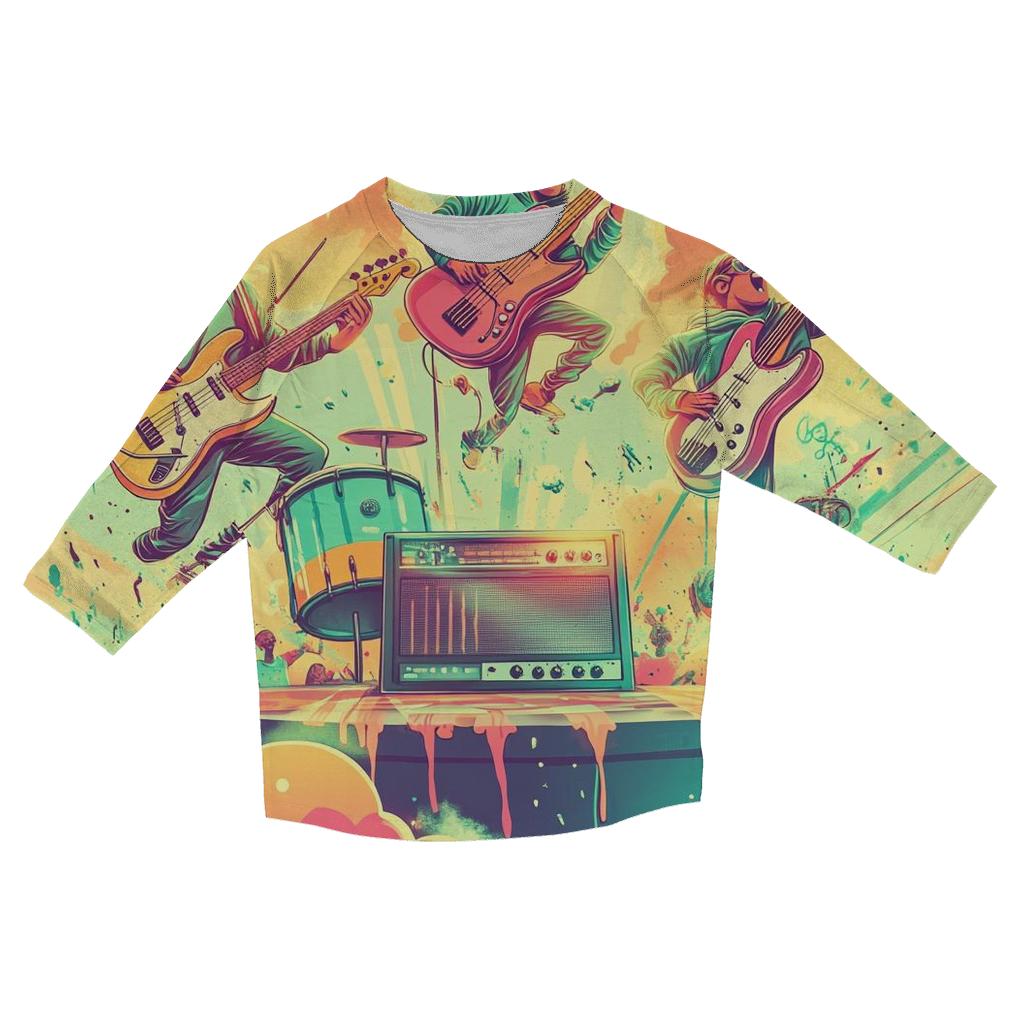 Bubblegum Battle Of The Bands printed three quarter sleeve shirts