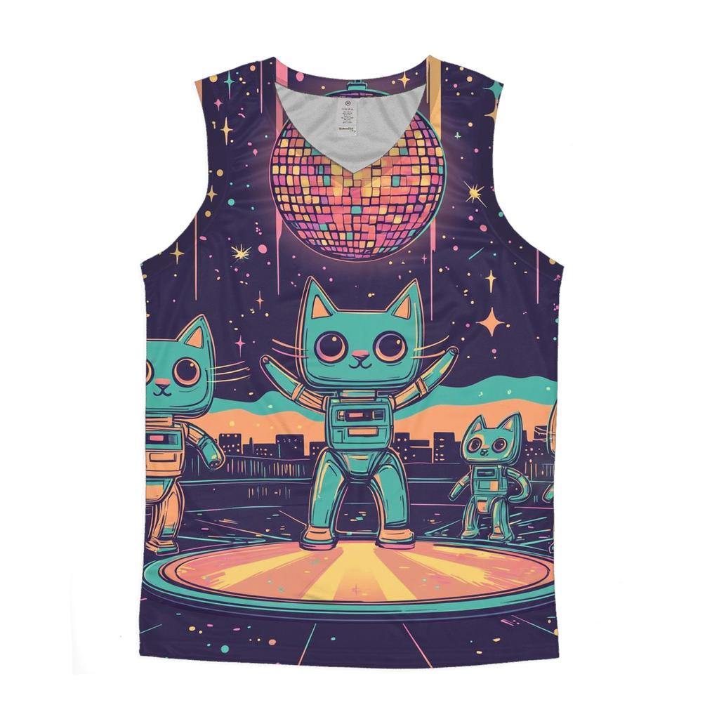 Robot Roller Disco Cats designer workout tanks
