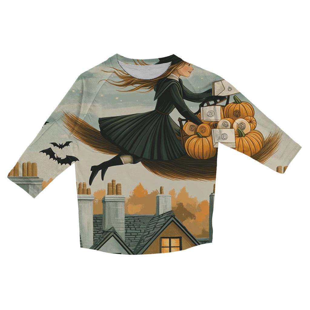 Witch Postal Courier Halloween Edition designer 3/4 sleeve blouses