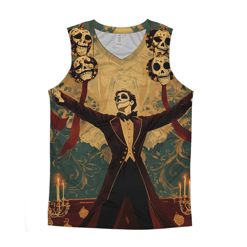 Spooky Masquerade Puppeteer sports performance tank tops