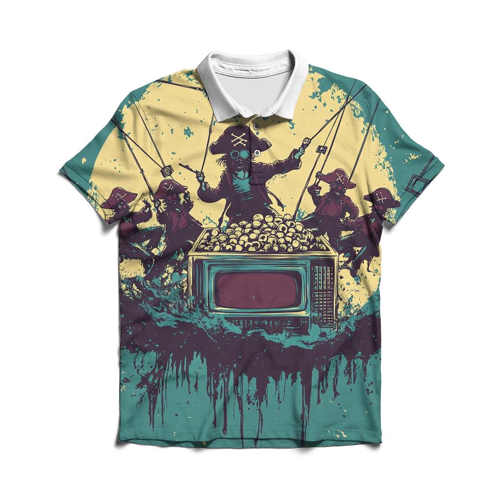 Cosmic Cartoon TV Pirates premium cotton polo shirts